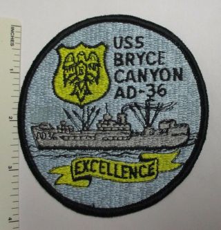 Us Navy Ship Uss Bryce Canyon Ad - 36 Patch Vintage