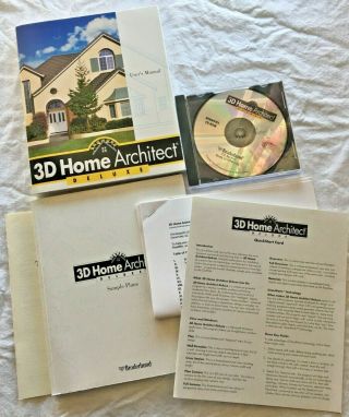 Vtg 1997 3d Home Architect Deluxe Pc Software Windows 3.  1 95 Cd - Rom Plans