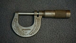 ,  Vntg Browne & Sharpe Mfg Co Micrometer No.  13 - Made In Usa - 0 - 1 ,