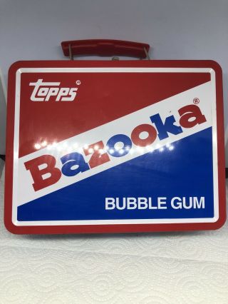Vintage Tin Lunch Box Topps Bazooka Bubble Gum Baseball Card Collectible Metal