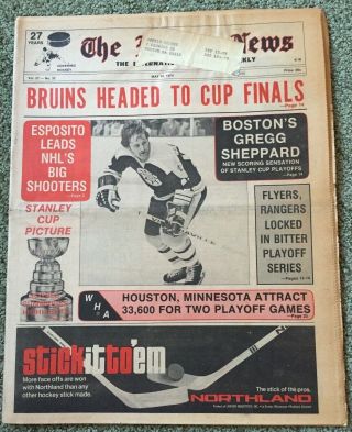 Bruins Headed To Cup Finals,  Greg Sheppard,  The Hockey News,  May 10,  1974,  Vol.  27,  32