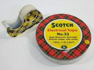 Vintage Scotch Brand Gift Tape Dispenser & Empty Metal Tin Box