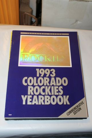 1993 Colorado Rockies Yearbook Inaugural Season Commemorative Edition Nm