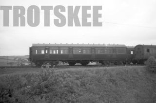 Larger Negative Br British Railways Carriage Coach Van M2769m Moor Row 1957
