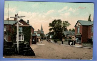 Old Vintage 1908 Postcard Village Of Rossett Denbighshire
