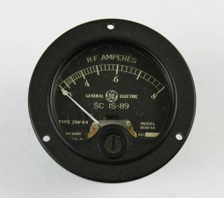 1930s - 40s Vintage Ge Model 8dw44 0 - 8 Rf Amperes 2 " Round Panel Meter