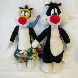 2 Vintage Looney Tunes Sylvester The Cat 14 " Plush Toys Nanco & Ace