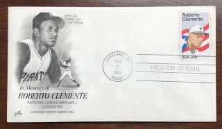 Roberto Clemente First Day Cover American Sports Series Art Craft August 1984