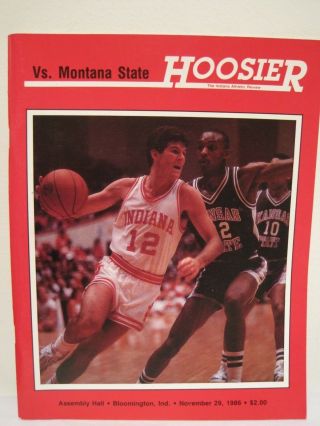 Indiana University Basketball Vs Montana State - Game Program - November 1986