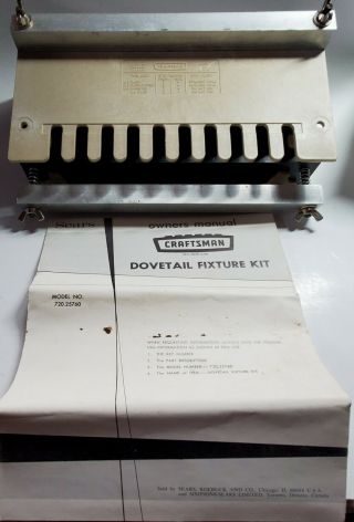 Vntg.  Dovetail Fixture Kit Sears Craftsman 720.  25760 For Dovetail Drawer Joints