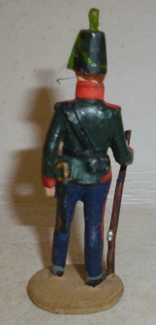 CARMAN VINTAGE SOLID LEAD MODEL OF A NAPOLEONIC SOLDIER,  BLUE PANTS,  54mm 1930 ' S 2