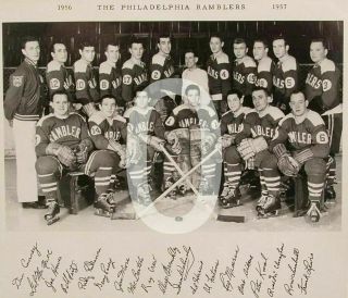 1956 - 57 Ehl Philadelphia Ramblers Reprint Hockey Team Photo