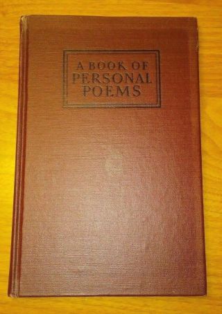 A Book Of Personal Poems By William R Bowlin Vintage 1945