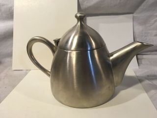 Vintage Brushed Stainless Steel Teapot,  Made In India