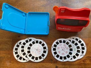 Vintage Red 3d Viewmaster Toy Viewer W Six Discs Discovery National Parks.