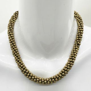 Vintage Gold Tone Chunky Bead Choker Style Necklace Approx 44cm