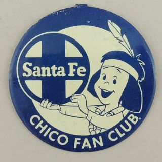 Vintage Santa Fe Railroad R.  R.  Train Chico Fan Club Tab Patch