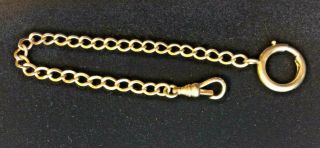 Vintage Watch Fob Chain 1/20th 12k Gold Filled (marked) 7” -