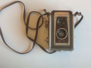 Vintage Brown Kodak Duaflex Iv Box Camera Kodet Lens With Strap Uses 620 Film