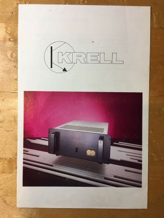 Krell Ksa - 100 Vintage Sales Literature Brochure