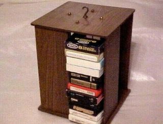 Vintage Lazy Susan 8 Track Tape Storage Tower Carousel Vg,  To Ex