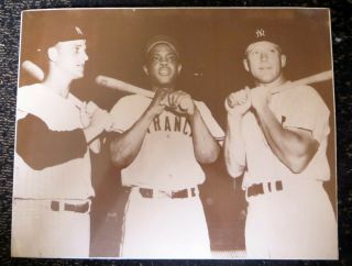 Willie Mays Roger Maris Mickey Mantle 11 X 14 Photo