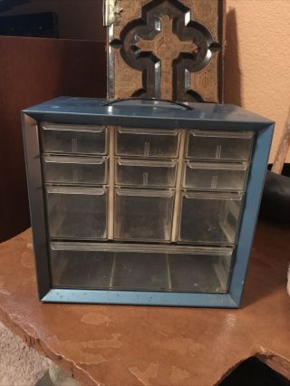 Vintage 10 Drawer Akro - Mils Metal Nut/bolt Small Parts Storage Cabinet