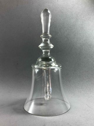 Vintage Hand Cut Crystal Clear Glass Bell 6 1/2 " Tall - Lead Crystal