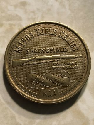 Nra " Springfield M1903 Rifle Series " Bronze Coin / Medallion