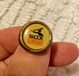 Vintage Chicago White Sox Gold Tone Metal Adjustable Toy Baseball Ring