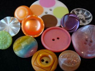 Fun Colorful Pastel Shimmery & Shiney Vintage & Buttons