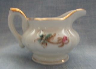 VINTAGE SMALL PORCELAIN CREAM PITCHER HAND PAINTED PINK WILD ROSES 2