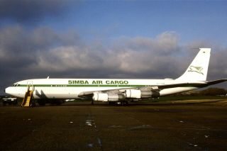 35mm Colour Slide Of Simba Air Cargo Boeing 707 - 336c 5y - Sim