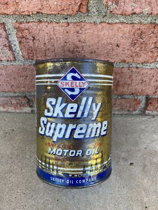 Vintage Skelly Supreme Quart Oil Can - Late 1940’s