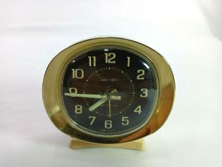 Vintage Westclox Baby Ben Wind Up Alarm Clock White Black/brown Face