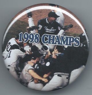 1998 York Yankees Button - World Series Champions - Derek Jeter Photo Pin