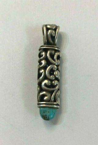 Barse Vintage Sterling Silver & Turquoise Pendent Charm 925
