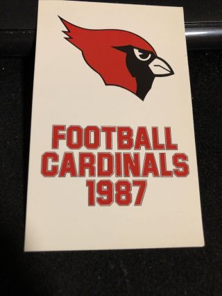 1987 St.  Louis Cardinals Football Pocket Schedule Team Small Card Version