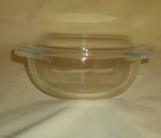 Vintage Pyrex 1 Quart Clear Glass Casserole Dish Bowl With Lid -