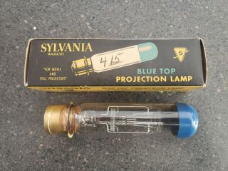 Vintage Sylvania Bulb Projector Lamp Blue Top 500 Watts 120v Movie Projection