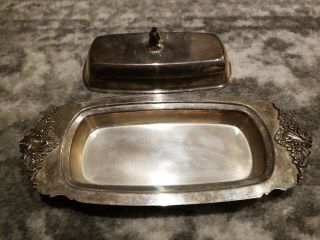 Vintage Baroque By Wallace Silver Plate Butter Dish 206