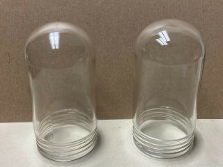 2 Vintage Pg Co Clear Explosion Proof Light Threaded Covers Shades " F "