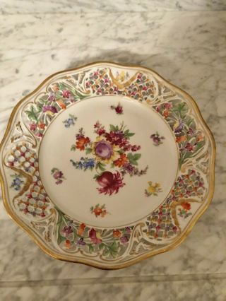Vintage Schumann Reticulated Floral Plate U S Zone Germany