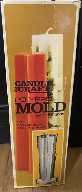 Vintage Candle Craft Polypro Mold Cunningham Art Products 5 Point Star 13” Tall