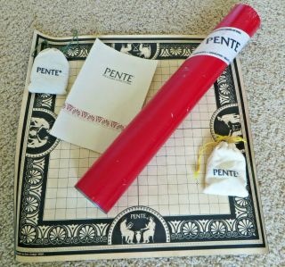 Vintage Pente Game 1980s Red Tube Green And Yellow Stones