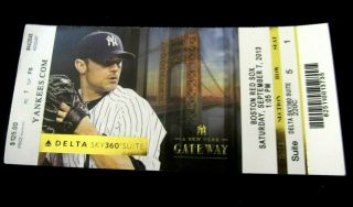 Sept.  7 2013 Yankees Vs Red Sox Ticket - Mike Mussina On Ticket - Boston 4 Hr