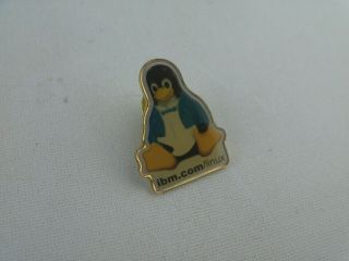 Vintage Ibm Linux Penguin,  Computer Language,  Pin Button Tie Tack Hat Lapel
