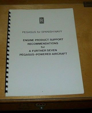 Rolls - Royce Pegasus For Spanish Navy Engine Product Support Recommendations 1980