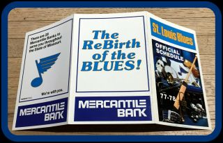 1977 - 78 St Louis Blues Mercantile Bank Hockey Pocket Schedule