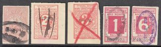 London And North Western Railway: 5 Parcel & Newspaper Stamps